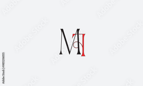 MF, FM, F , M , Abstract Letters Logo Monogram	