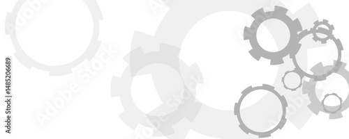 Abstract white gray futuristic high tech digital technology and mechanical engineering concept background design.