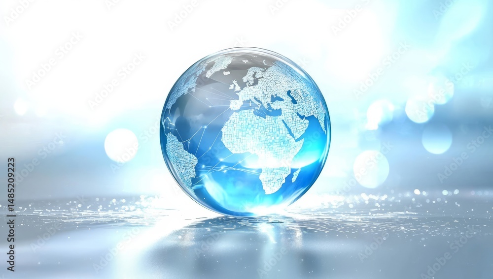 Technology and internet concept illustrated by a globe visualization. Technology and internet concept illustrated by a globe visualization.