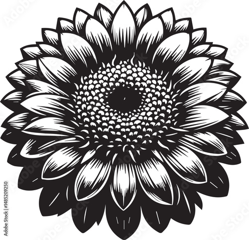 Marigold Muse Sunflower Vector – Stylized Floral Illustration with Warm Golden Tones