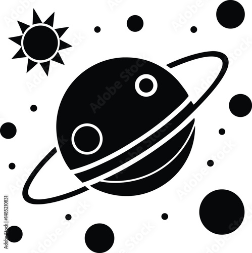 solar system icon vector illustration