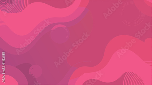 Abstract background with pink and purple wavy shapes and concentric circles design elements creating depth