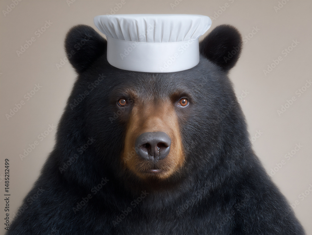 Fototapeta premium illustrations depicting animals in various human professions: a bear working on a laptop in an offic