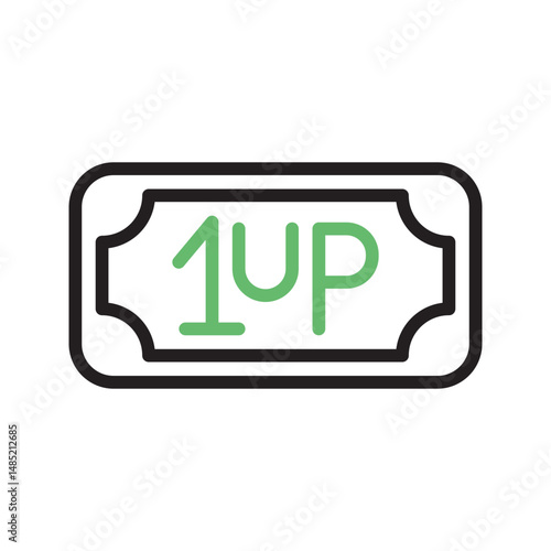 1UP icon vector image. Suitable for mobile apps, web apps and print media.