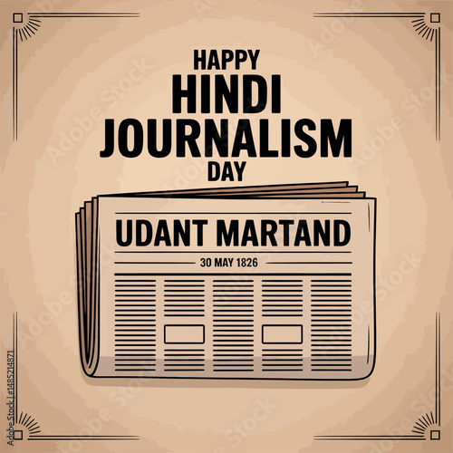 Hindi Journalism Day Honoring Udant Martand and Hindi Press concept 