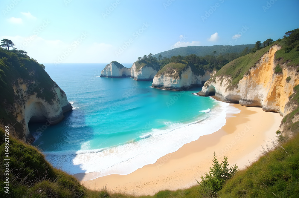 Fototapeta premium Beach Exotic Islands.generative ai