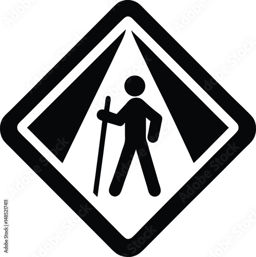 trekker sign icon vector illustration