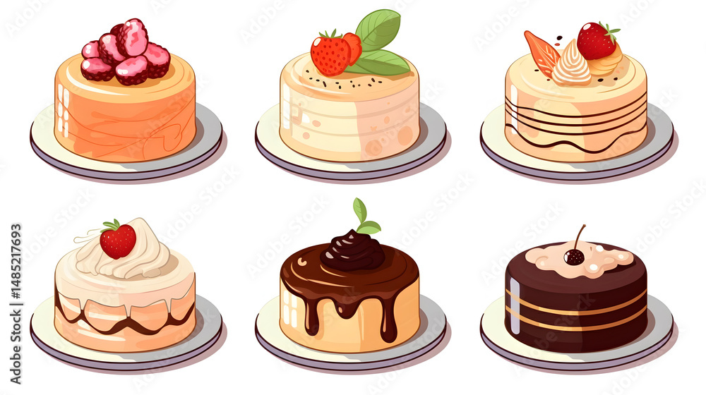 Korean Dessert Cartoon Vector Illustration for Cultural Cuisine Promotion Korean Dessert Cartoon Vector Illustration for Cultural Cuisine Promotion