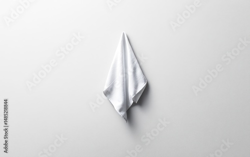 Wallpaper Mural A pristine white cloth hangs against a stark white wall Torontodigital.ca