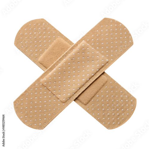 Fotografie Crossed Adhesive Bandages Isolated PNG or JPEG Background