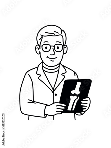 Male doctor with MRI scan