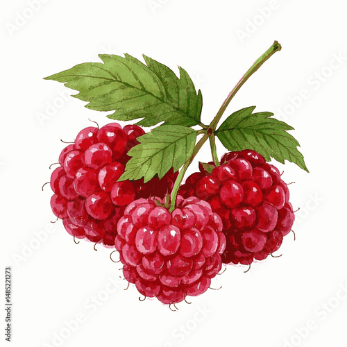 Juiced Light: Raspberry Rapture raspberry isolated watercolor vector illustration svg