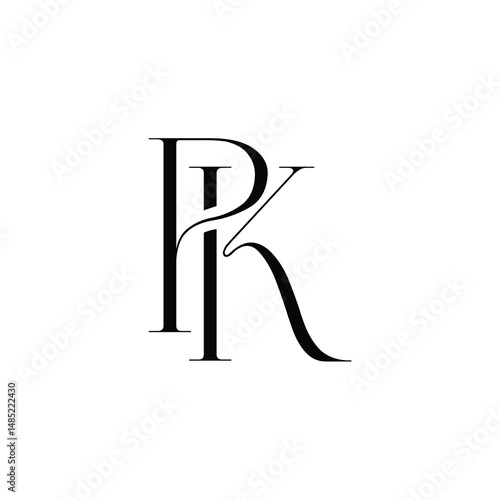 PK monogram logo design letter text name symbol monochrome logotype alphabet character simple logo
