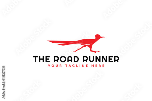 roadrunner logo design vector illustration. roadrunner silhouette logo template