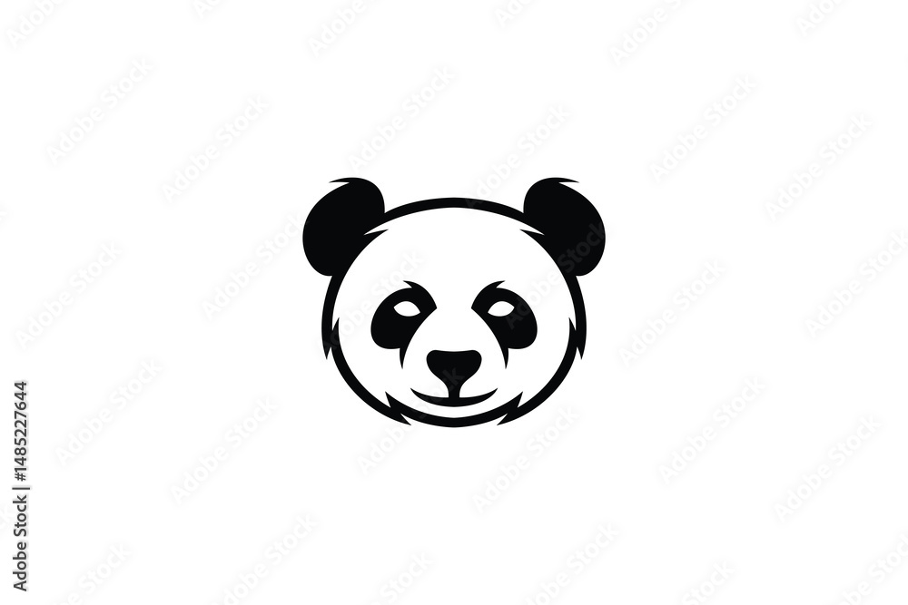 panda head logo design vector illustration. panda silhouette logo template panda head logo design vector illustration. panda silhouette logo template