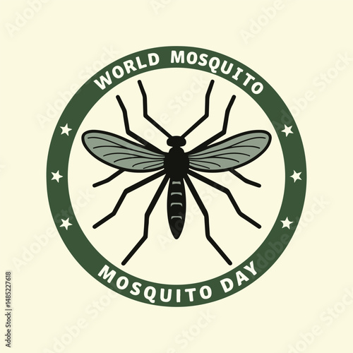 Educational and Informative World Mosquito Day Vector Designs: Mosquito Awareness, Prevention Posters, and T-shirt Concepts Focused on Solid Colors and Clarity.