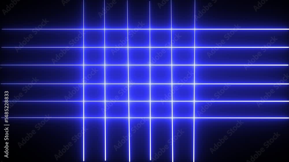 Horizontal neon line animation moving from right to left on black screen. Abstract glowing neon lights blinking lines moving animation. Horizontal neon line animation moving from right to left on black screen. Abstract glowing neon lights blinking lines moving animation.