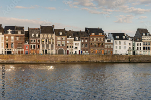 Maastricht, Netherlands - September 17, 2024: View of the city's waterfront
