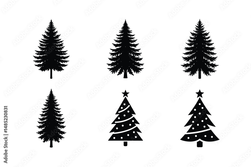 Obraz premium christmas tree set