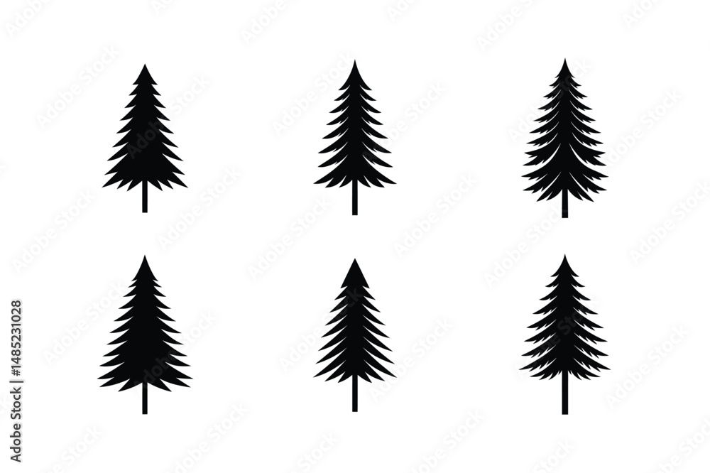 Fototapeta premium christmas tree set