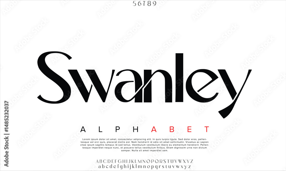 Fototapeta premium Luxury Swanley Free Regular alphabet letters font for logo