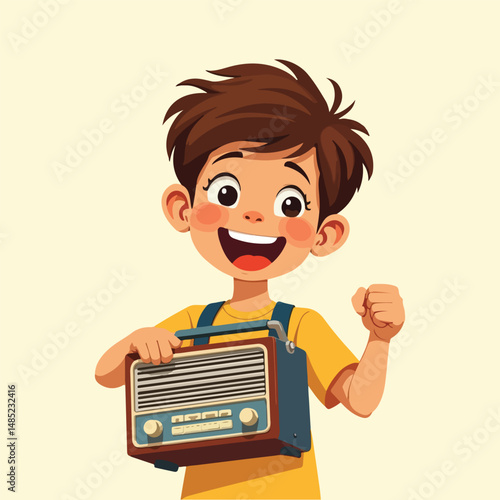 Creative vector illustrations for National Radio Day showing radio devices, signals, communication icons, and abstract elements in clean flat style.