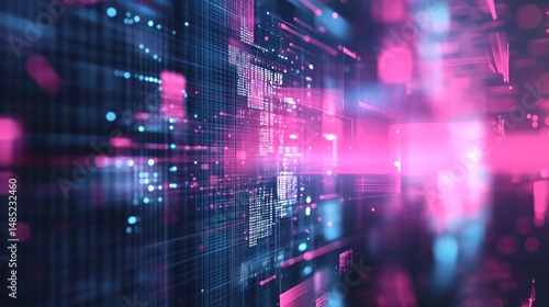 Wallpaper Mural Abstract digital network. Futuristic data stream Torontodigital.ca