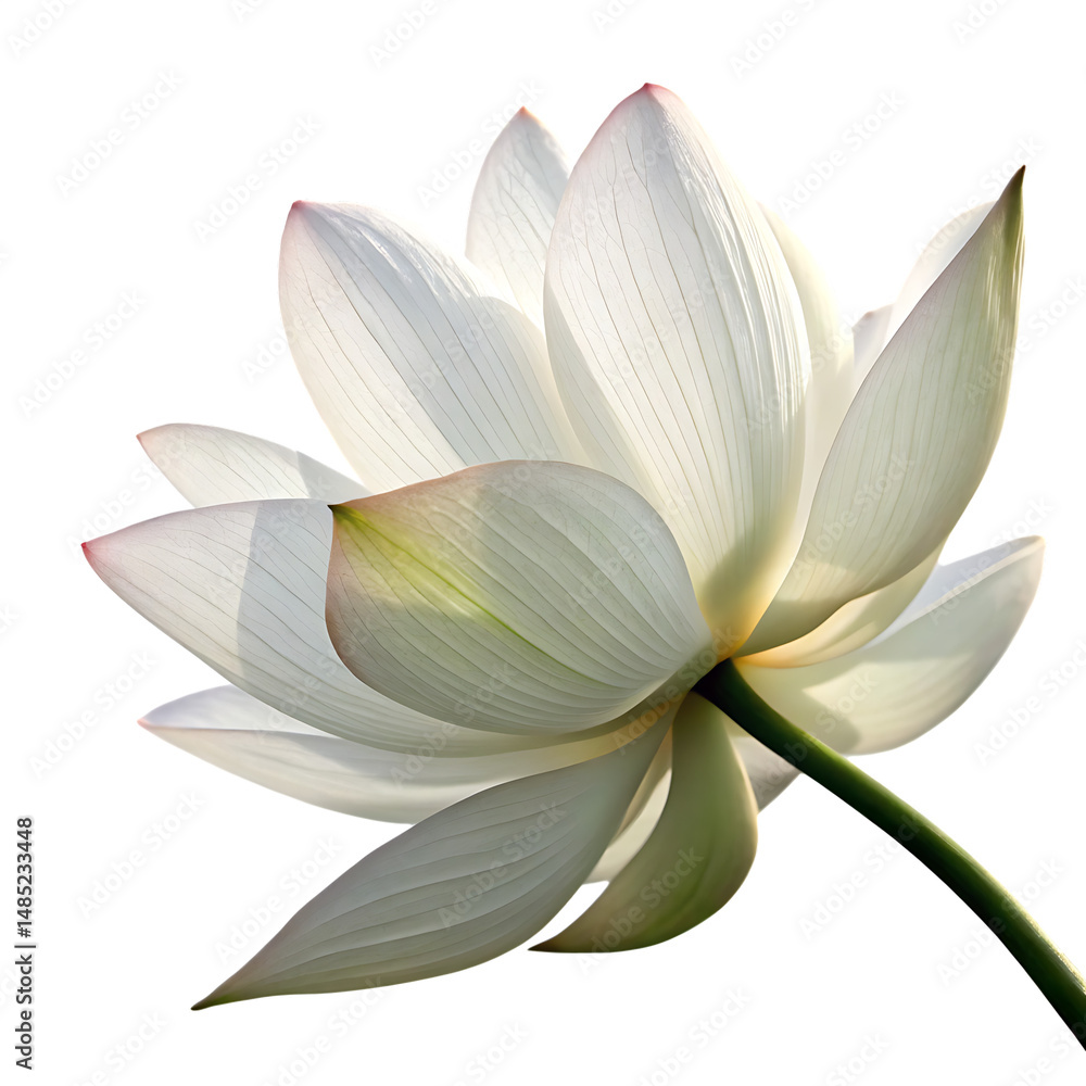 Fototapeta premium White lotus petal isolated on a transparent background