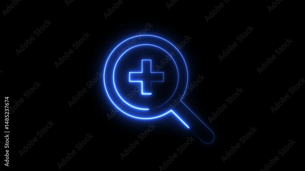 Glowing neon line magnify glass search icon with plus icon animation.Magnification glass, Search engine optimization. symbol icon of zoom in button
Glowing neon line magnify glass search icon with plus icon animation.Magnification glass, Search engine optimization. symbol icon of zoom in button