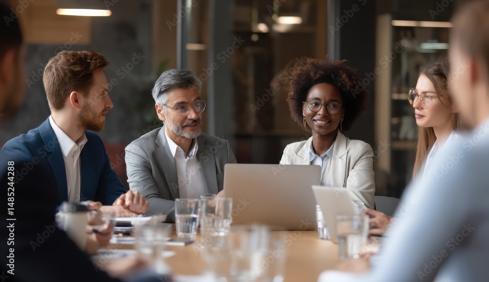 Diverse team having a productive meeting. Diverse team having a productive meeting.