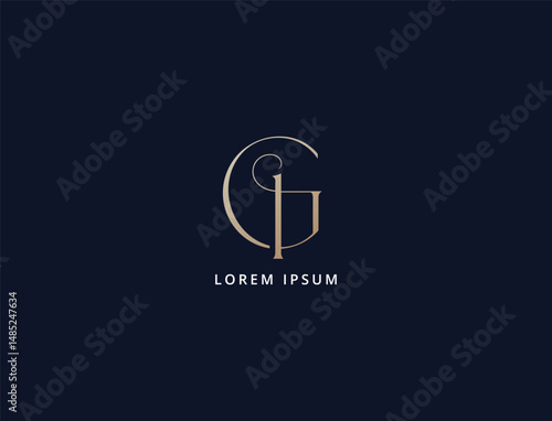 letter gi luxury brand logo design, ig lettering, gi logo design