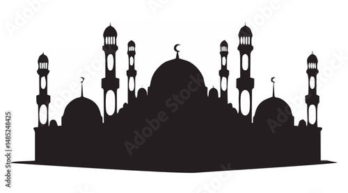 Black Mosque Silhouette Icon....