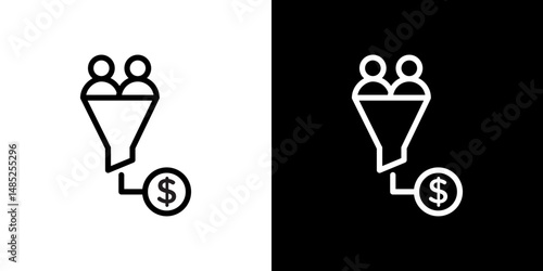 sales conversion icon line art, vector set