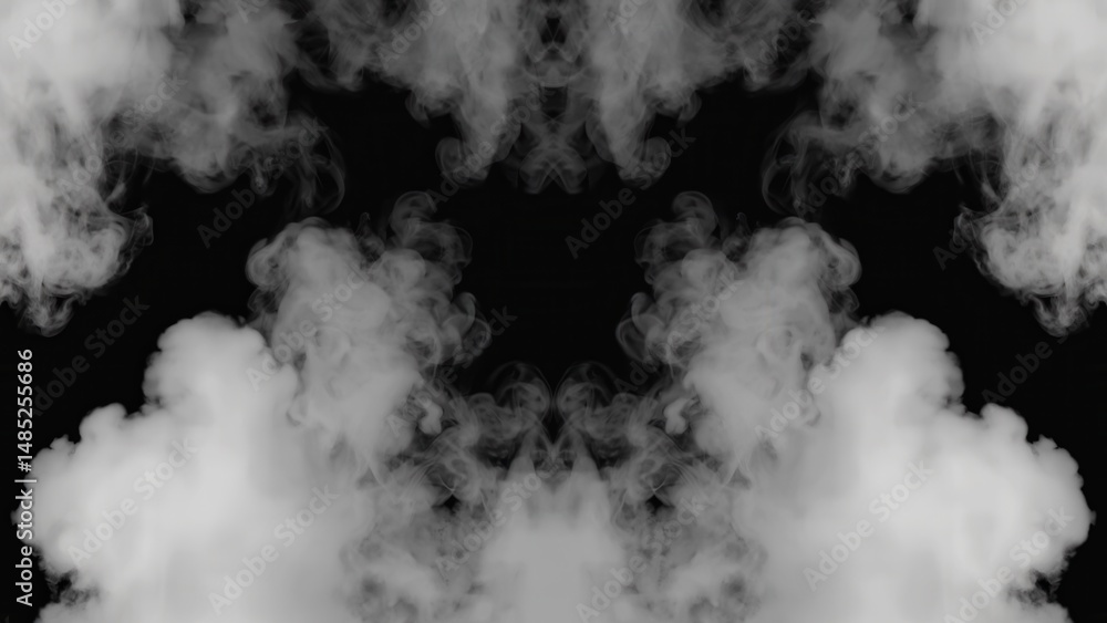 Naklejka premium Abstract mirror smoke pattern on black background
