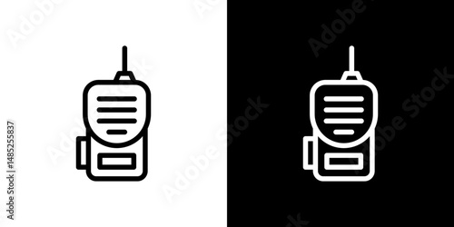 Walkie talkie icon line art, vector set