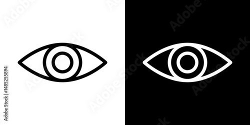 Visible icon line art, vector set