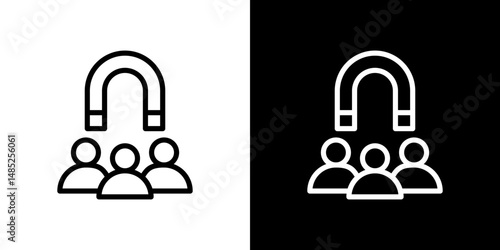 User engagement icon line art, vector set