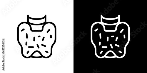 Thyroid icon line art, vector set