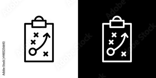 Tactics icon line art, vector set