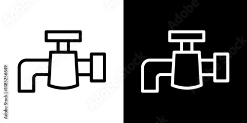 Tap icon line art, vector set