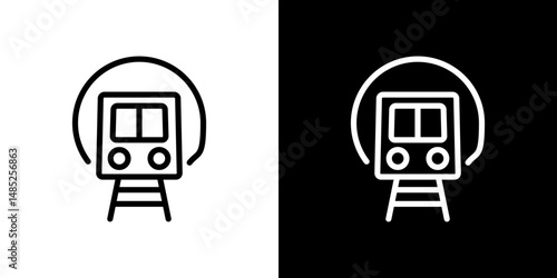 Subway icon line art, vector set