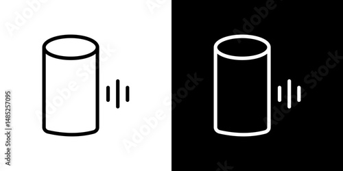 Smart speaker icon line art, vector set