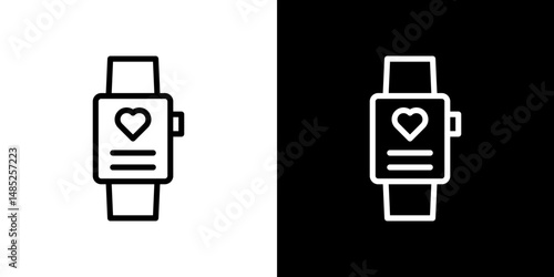 Smartwatch icon line art, vector set