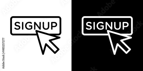 Sign up icon line art, vector set