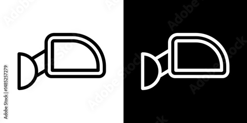 Side mirror icon line art, vector set