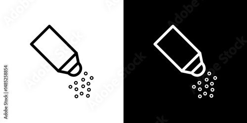 Pepper shaker icon line art, vector set