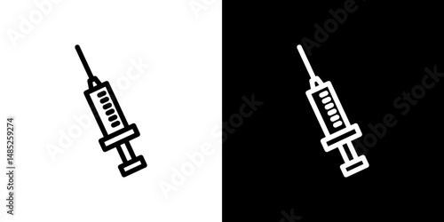 Needle icon line art, vector set