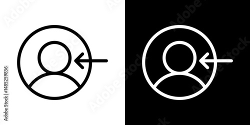 Login icon line art, vector set