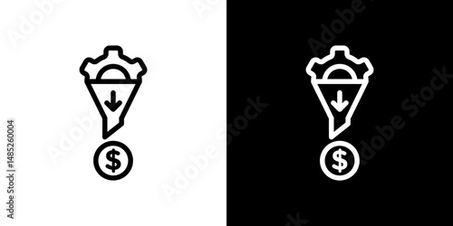 Lead generation icon line art, vector set