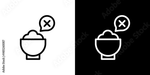 Lack of appetite icon line art, vector set